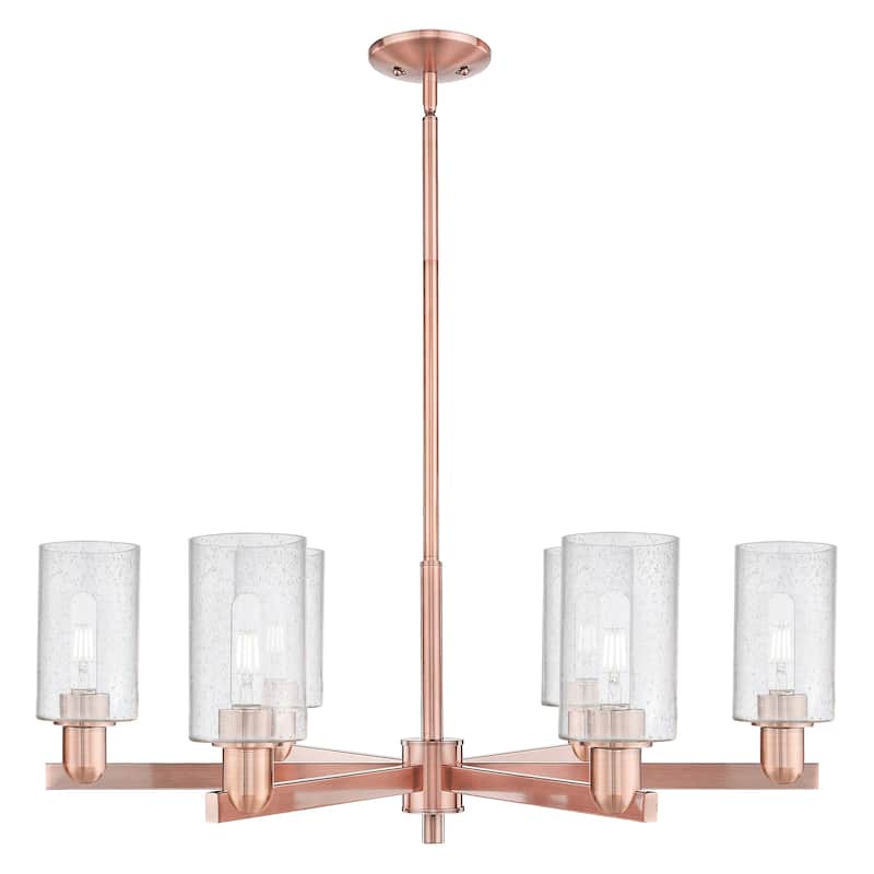 Innovations Lighting Endless Possibilities Arcadia - Clymer - 6 Light 34" Stem Hung Chandelier - Antique Copper/Seedy
