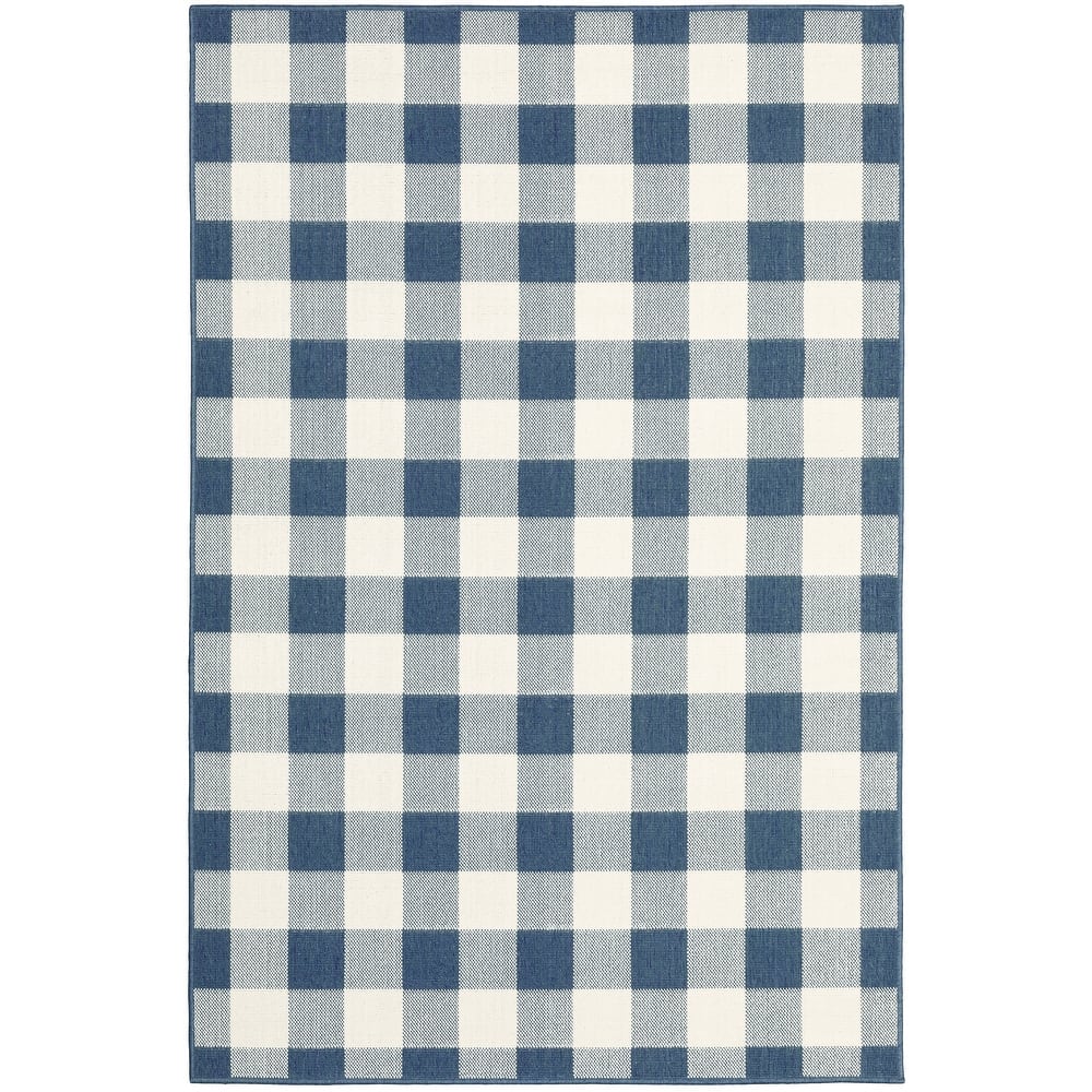 Vista Home Malta Gingham Check Indoor/Outdoor Area Rug