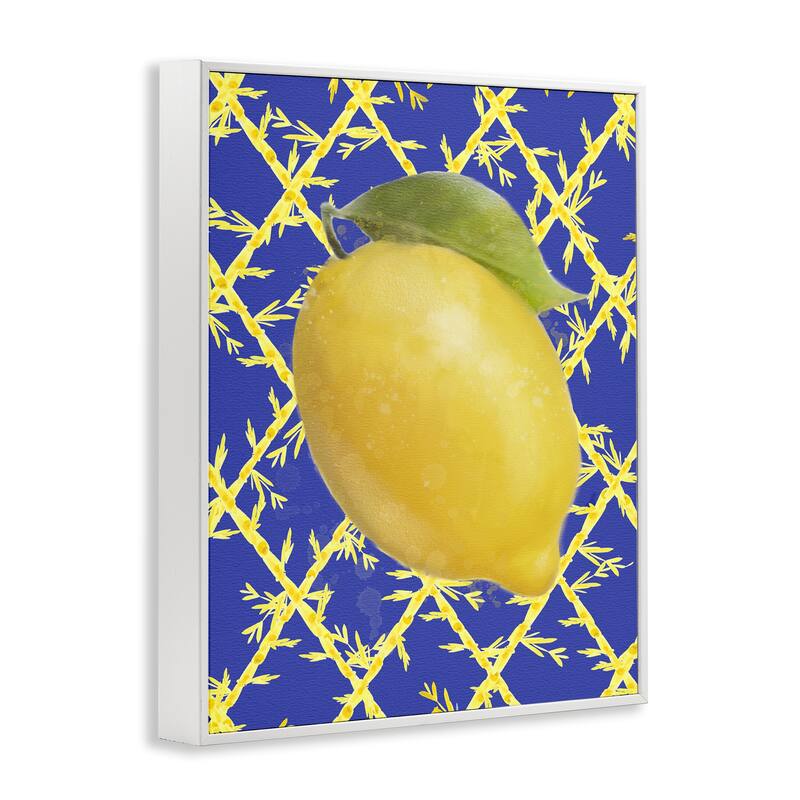 Stupell Bold Lemon over Blue Framed Giclee Art Design By Matthew Piotrowicz