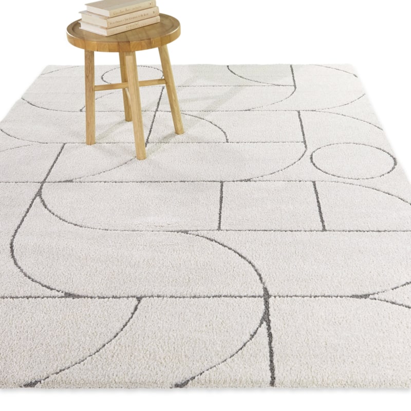 Lamantia Modern Geometric Area Rug - 5'3" x 7' - Cream - Rectangle