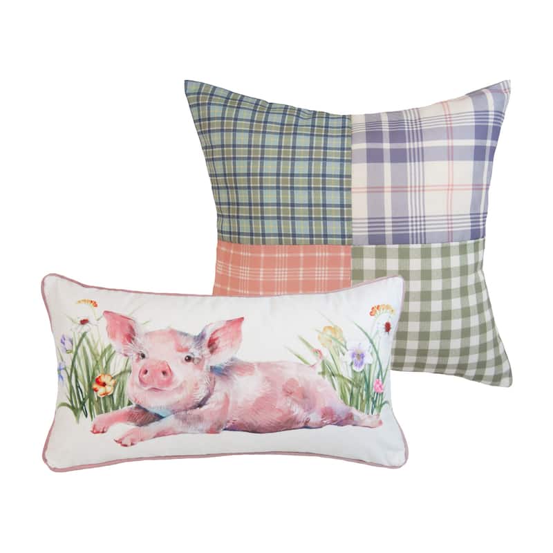 Donna Sharp April Patch 2PC Polyester Decorative Pillow Set - Accent - Polyester