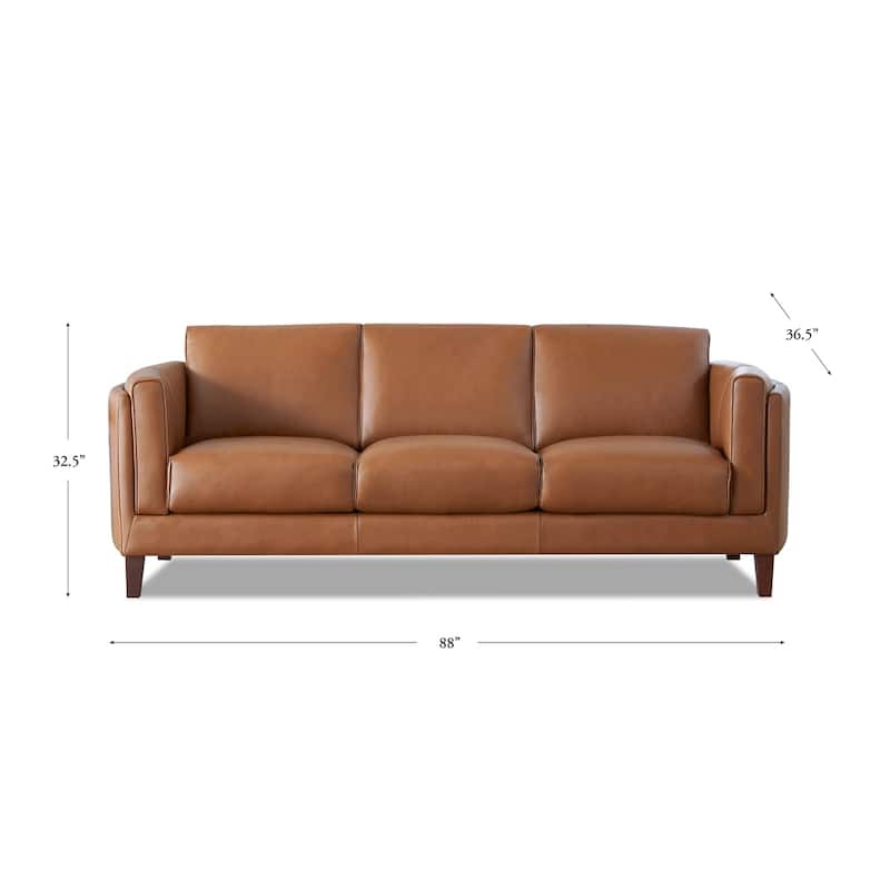 Hydeline Maui Top Grain Leather Sofa and Chair Set With Feather, Memory Foam and Springs