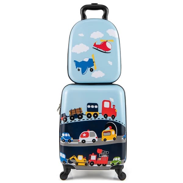 slide 2 of 31, Costway 16” Carry-on Suitcase & 13” Backpack with 4 Spinner Wheels & - See Details