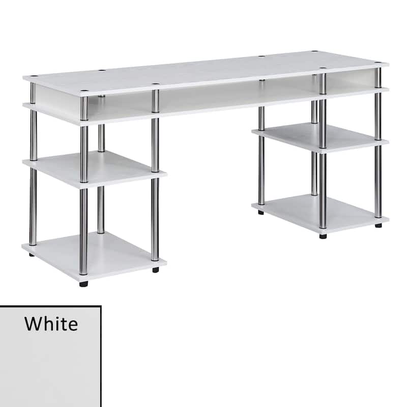 Convenience Concepts Designs2Go No Tools 60 inch Deluxe Student Desk with Shelves