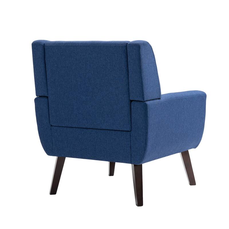 Modern Upholstered Faux Leather Tufted Armchair Linen Accent Chairs