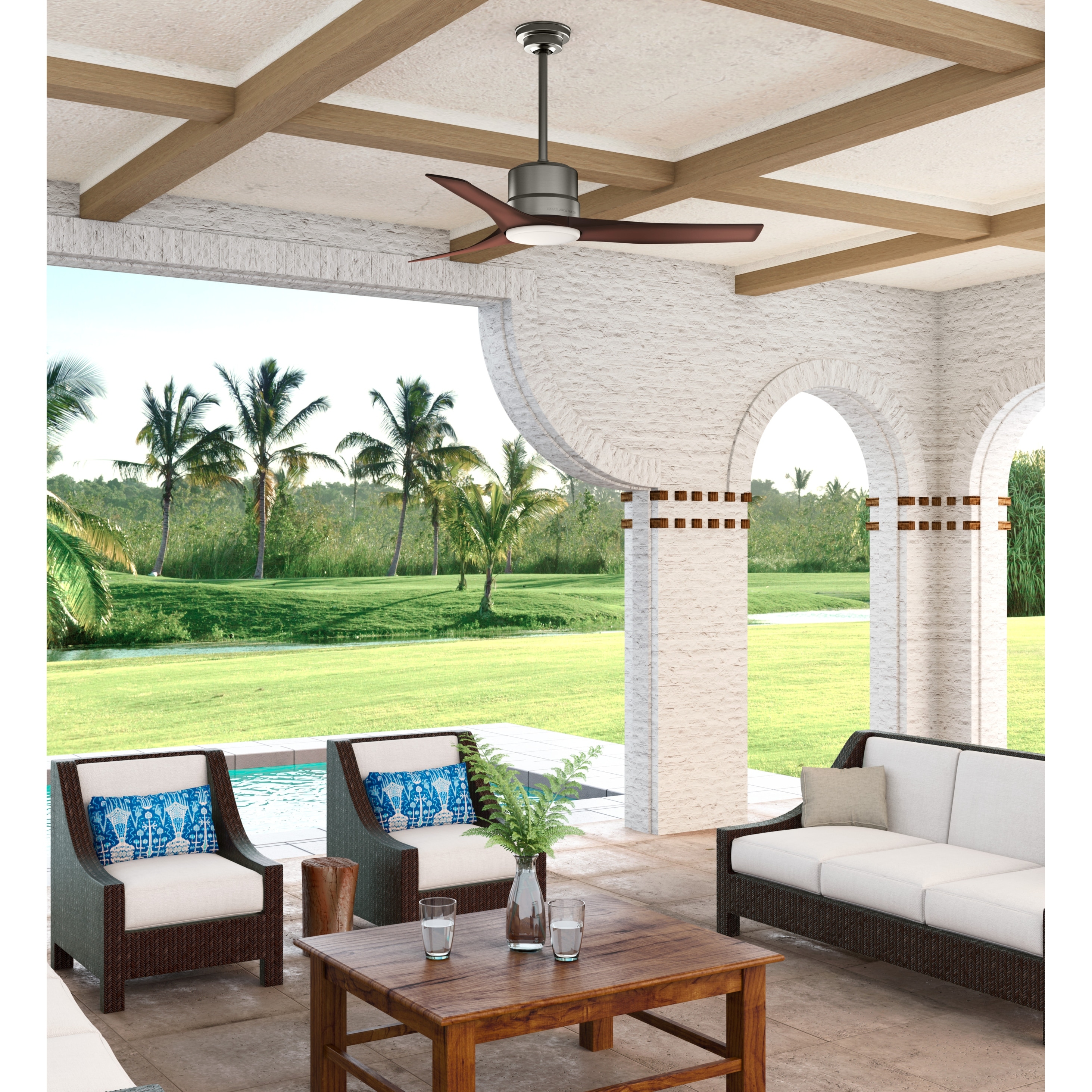 Casablanca 60" Heathridge Tahoe Finish Outdoor Damp Light Ceiling Fan