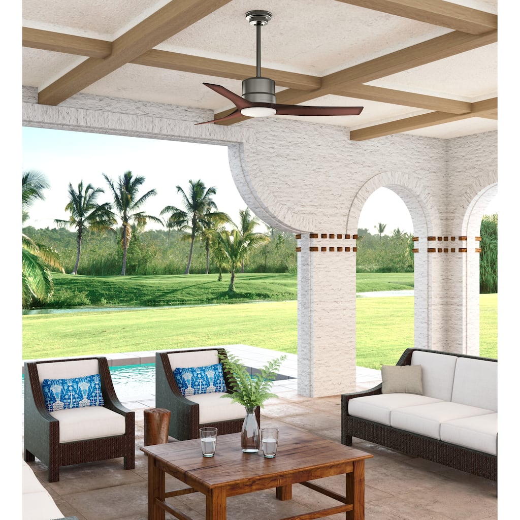 Casablanca 52" Piston Outdoor Ceiling Fan with LED Light and Handheld Remote