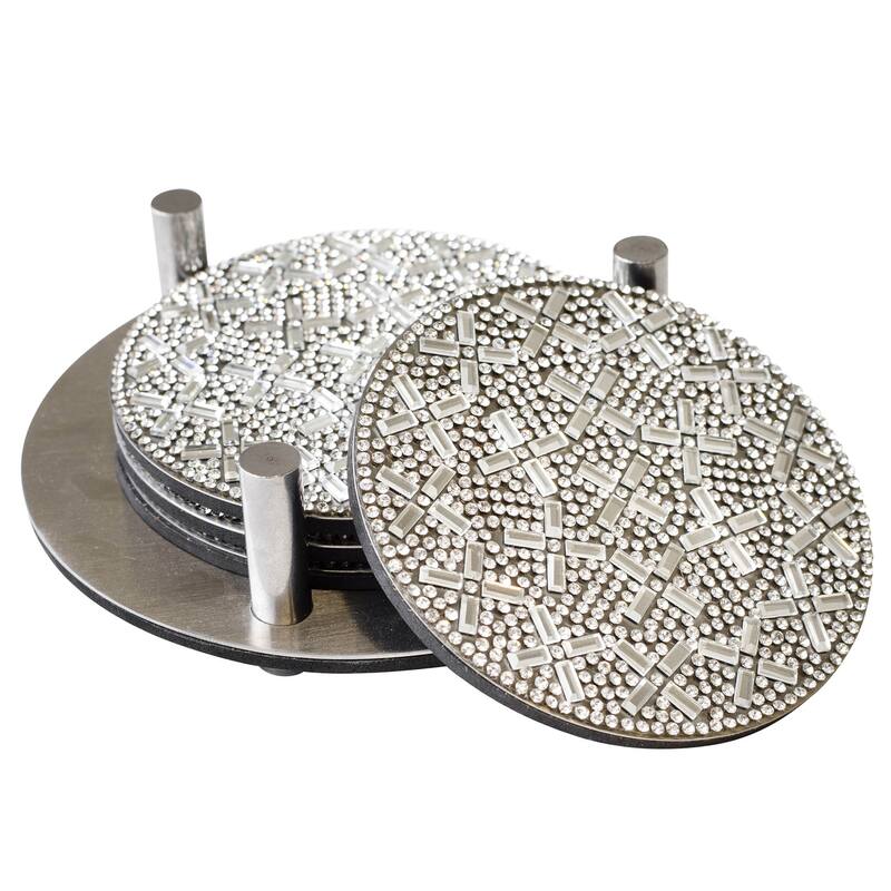 Sparkles Home Madison Avenue Rhinestone Coaster Set