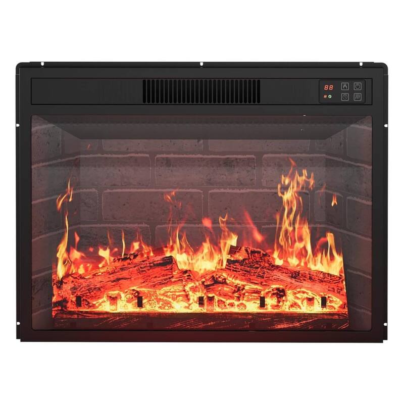 23 Inch Built-in Electric Wall Fireplace with Timer & Remote Control for Bedroom, Living Room - Black