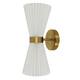 Option Brass with White Linen Shade