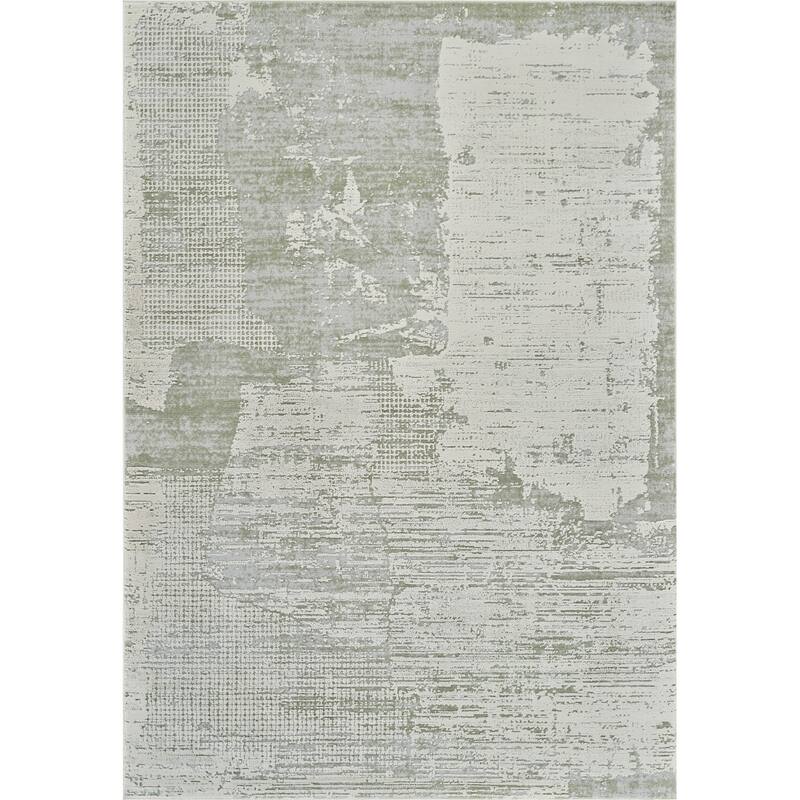 Biku Distressed Abstract Modern Stain Resistant Durable Area Rug By HomeRoots