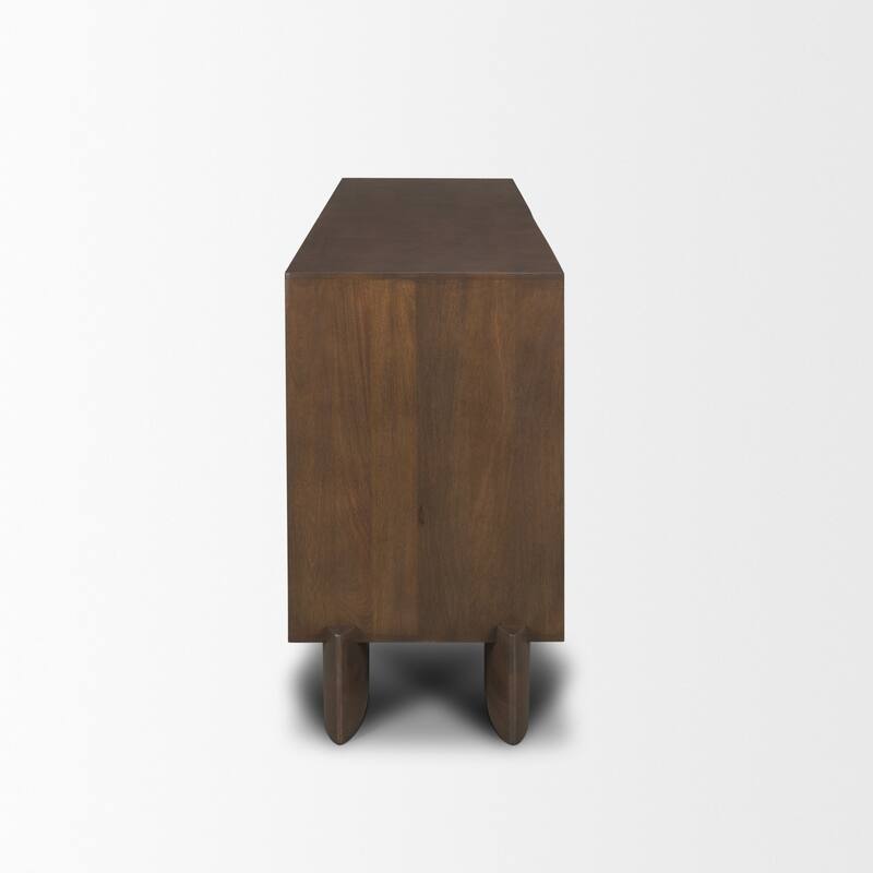 Jonan Brown Wood w/ Dark Aged Brass 2 Door 3 Drawer Sideboard