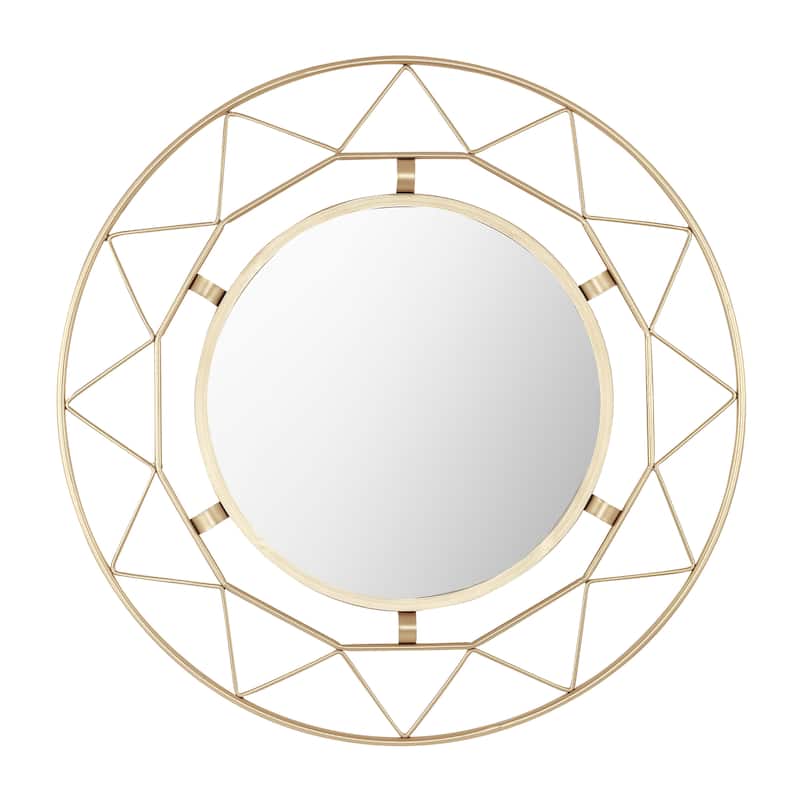 SAFAVIEH Cosria 33-inch Gold Round Wall Accent Mirror - 30" x 1.3" x 30"