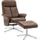 preview thumbnail 21 of 26, MCombo Swivel Recliner with Ottoman, Modern Armchair with Heavy Duty Aluminum Base Brown