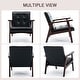 preview thumbnail 21 of 24, Ebello Mid-Century Modern Upholstered Leather Accent Chair with Solid Wood Frame