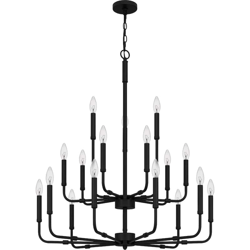 Abner 18-Light Matte Black Chandelier