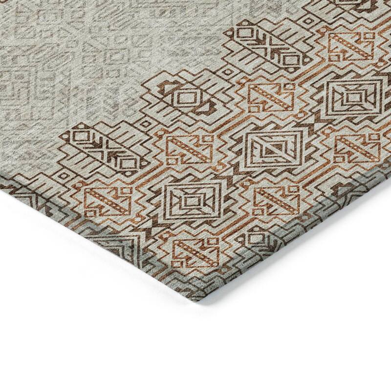 Machine Washable Indoor/ Outdoor Moroccan Boho Chantille Rug