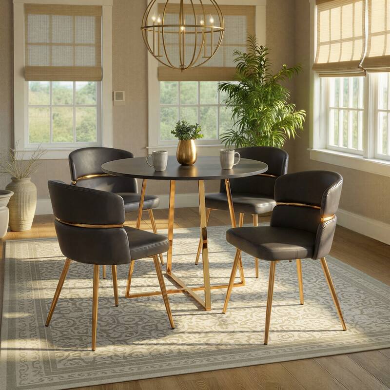 Silver Orchid Pugo-Lena Gold 5-Piece Dining Set