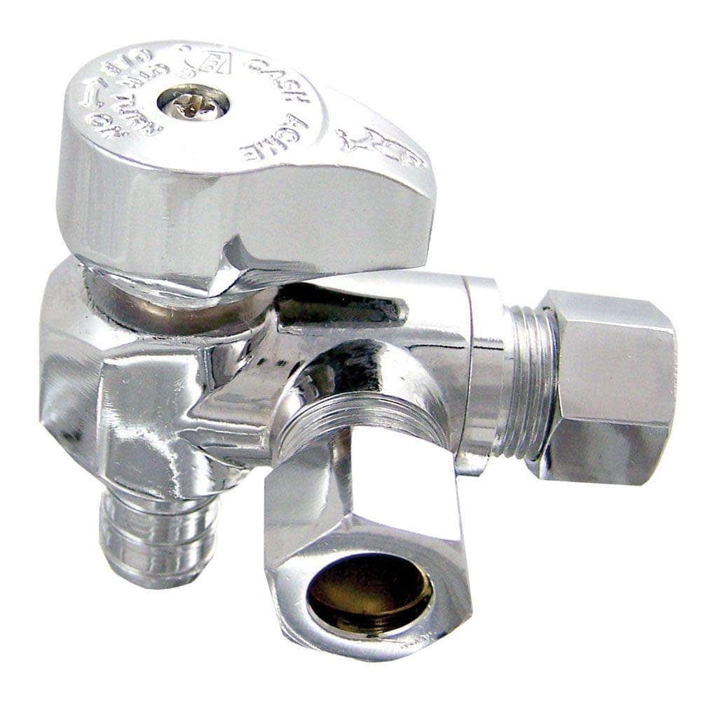 SharkBite 1/2", 3/8", 3/8" OD Compression Quarter Turn Crimp Angle