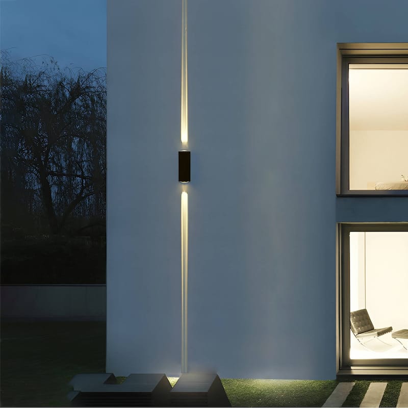 Modern LED Outdoor Beam Wall Sconce Porch Light - Single Beam - 1 Pack