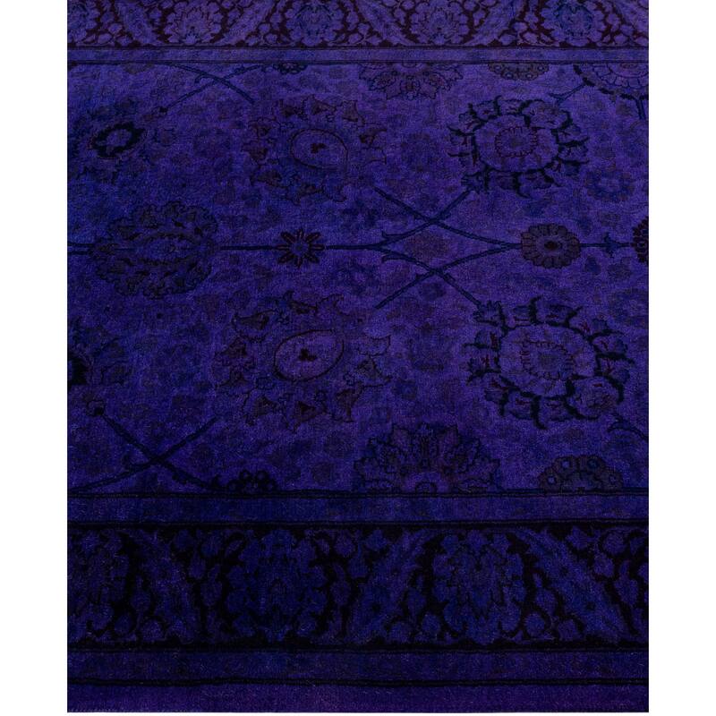 Overdyed One-of-a-Kind Hand-Knotted Area Rug - Purple - 3' 1" x 10' 7"