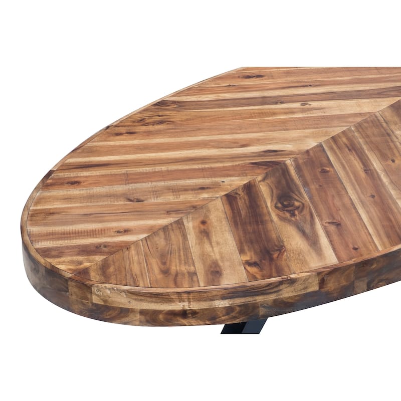 Aurelle Home Panko Rustic Farmhouse Acacia Wood Coffee Table