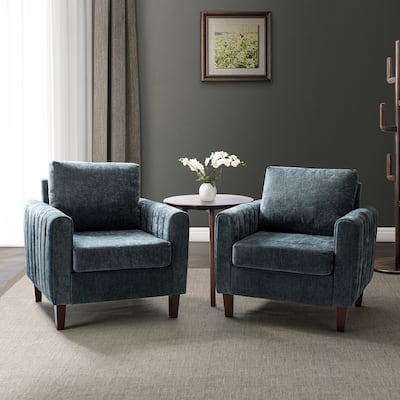 Ganymedes Comfy Accent Club Chair with Wood Base by HULALA HOME