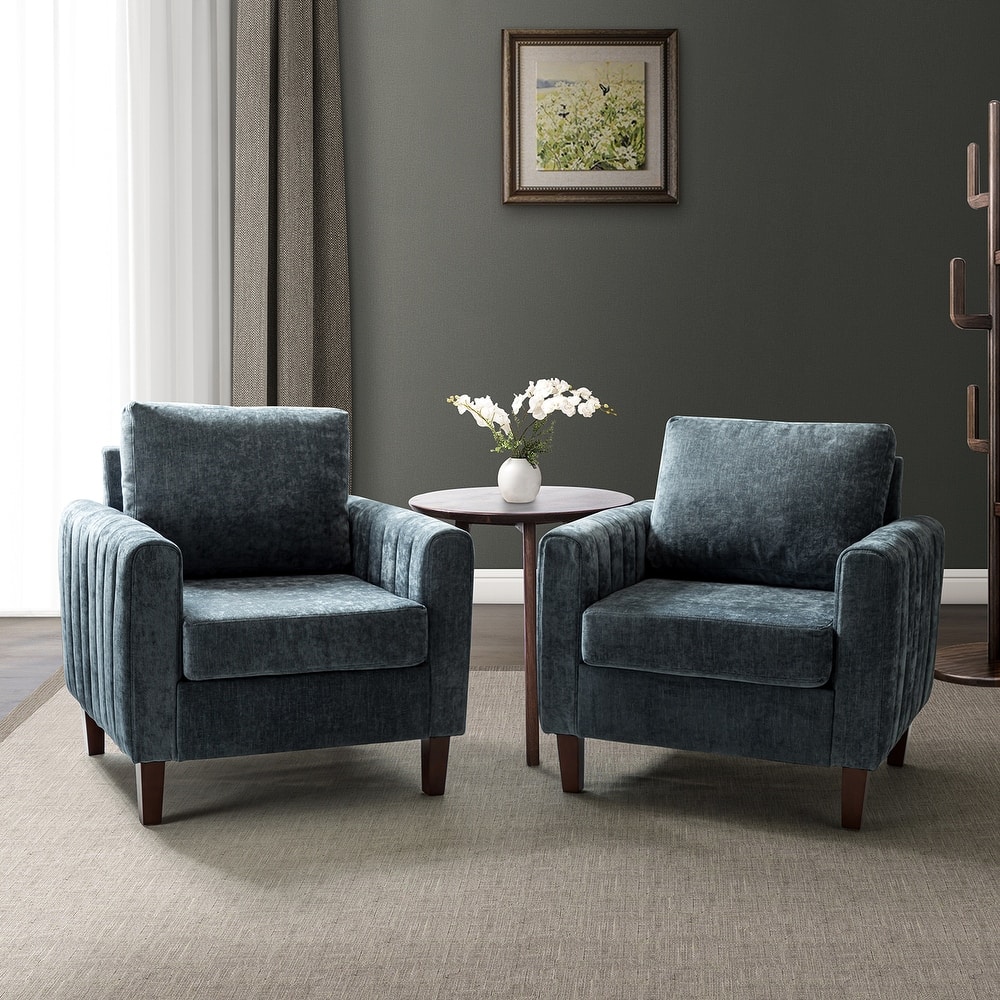Ganymedes Comfy Accent Club Chair with Wood Base by HULALA HOME