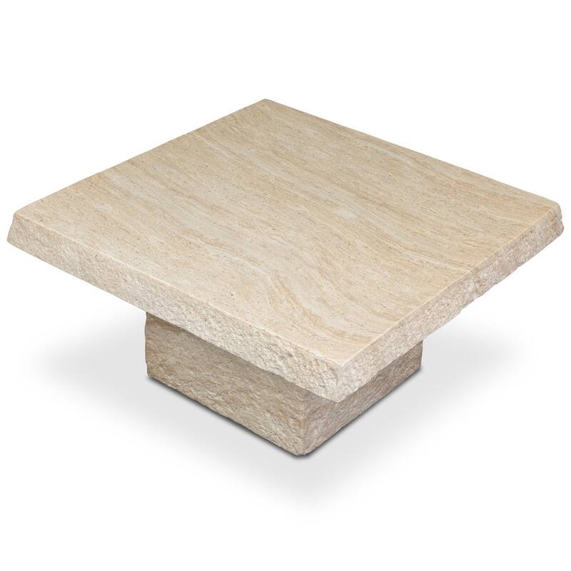 Stilo Slab Top Concrete Coffee Table with Marble and Stone Finish