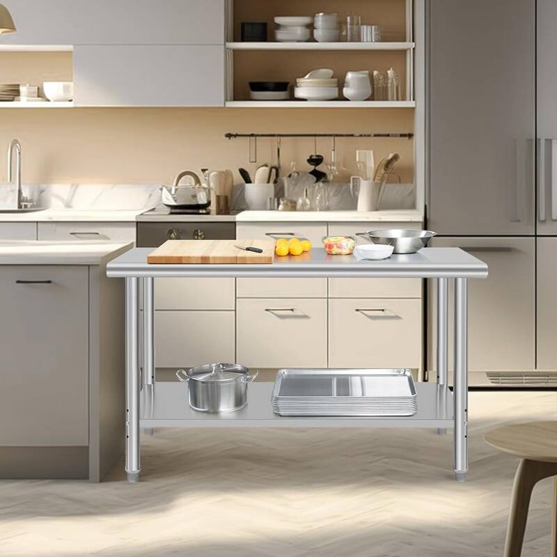 Stainless Steel Prep Table 60 x 24 Inch with Under Shelf