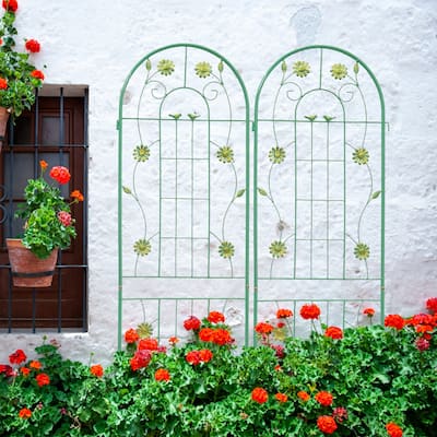 4 Pack Metal Garden Trellis Rustproof Trellis for Climbing Plants Outdoor Flower Support Green