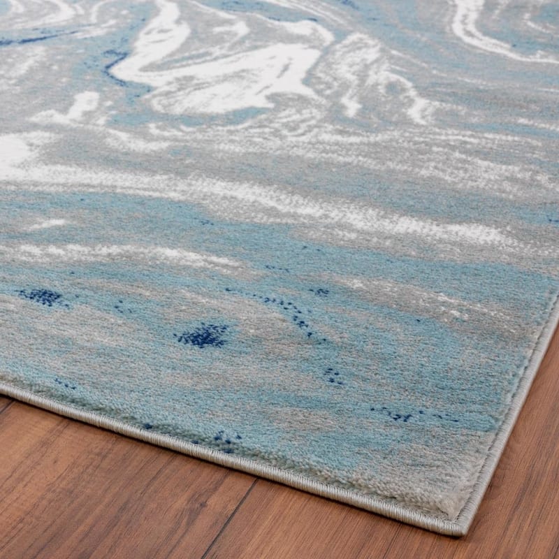 Luxe Weavers Victoria Collection Blue 8x10 Abstract Area Rug - 8' x 10'/Surplus