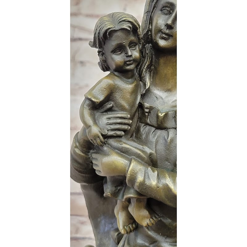 Mother Virgin Mary Madonna Jesus Statue Figurine Bronze Sculpture Home Decor
