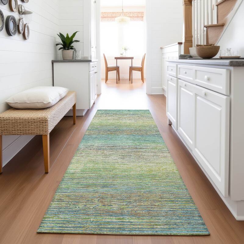 Premium Washable Super Soft Ombre Stripes Mayfield Rug - Aloe - 2'3" x 7'6"