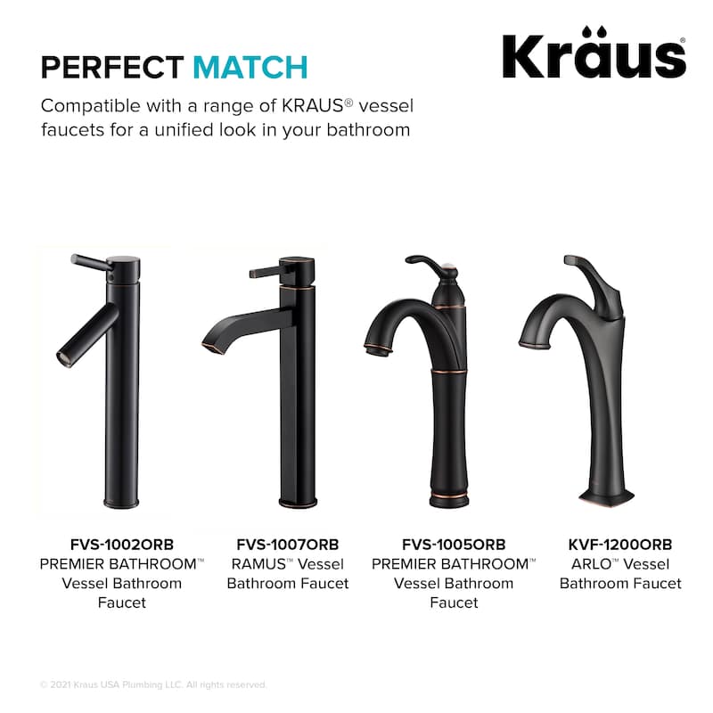 KRAUS Pop-Up Drain for Vessel Bathroom sink