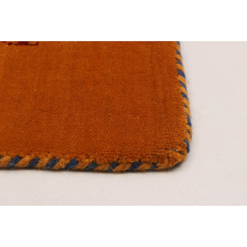 Kashkuli Gabbeh Orange Rug 4'1" x 5'6" - 4'1 x 5'6