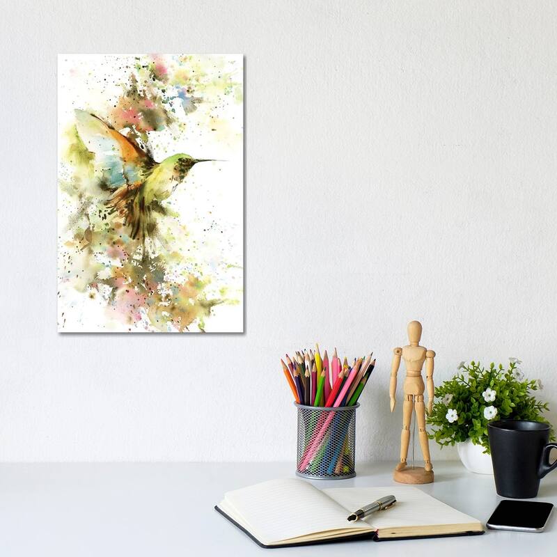 iCanvas "Hummingbird In Summer Colors" by Sophie Rodionov Canvas Print - 12x8x0.75