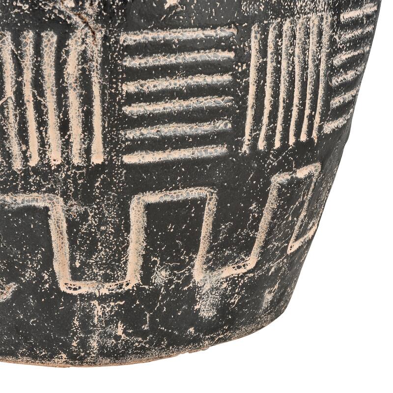 Elk Home Eleni Black Earthenware 10 Inch Wide Vase