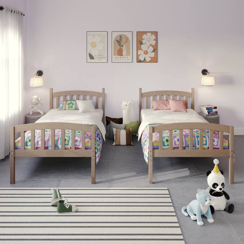 CraftPorch Mid-Century Twin Over Twin Bunk Bed