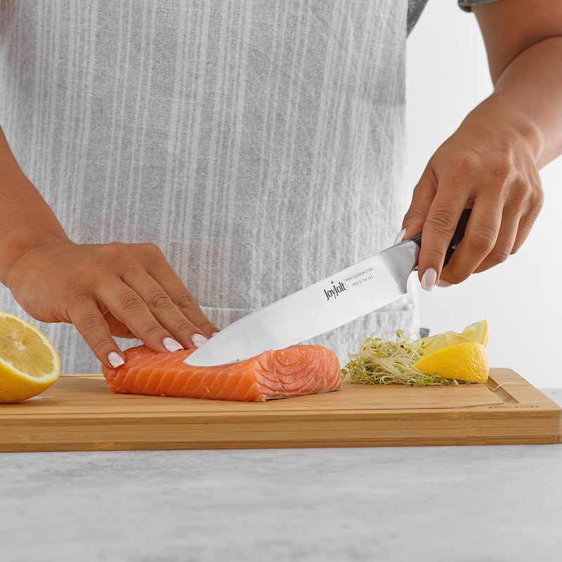 JoyJolt 8-in Slicing Knife High Carbon Steel Kitchen Knife - Stainless Steel