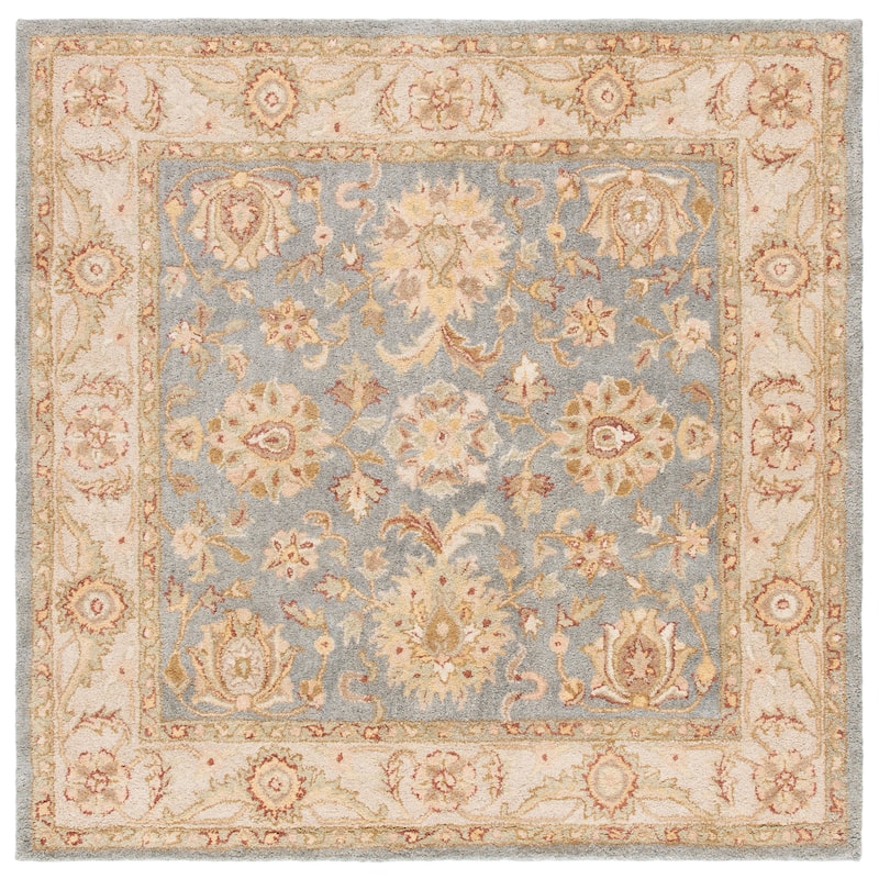 SAFAVIEH Handmade Antiquity Zelinda Traditional Oriental Wool Rug - 6' Square - Blue/Beige