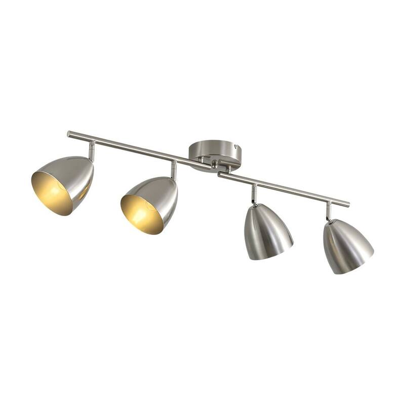 Contemporary 4-Light Adjustable Arm Track Light Semi-flush Mount - 31.9 in
