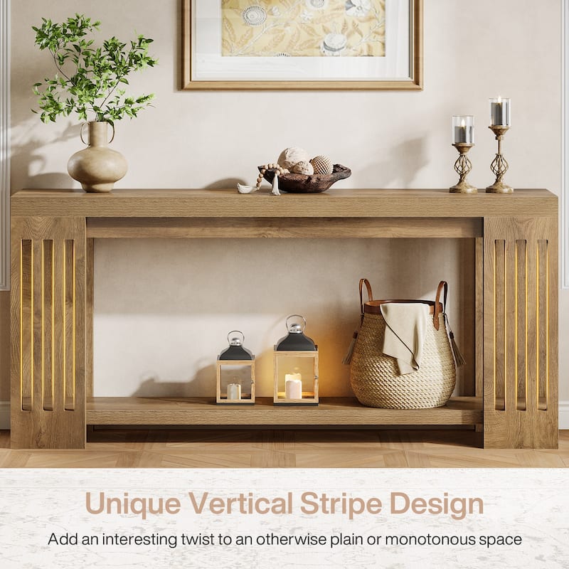 Farmhouse Wood Extra Long Sofa Console Table for Entryway