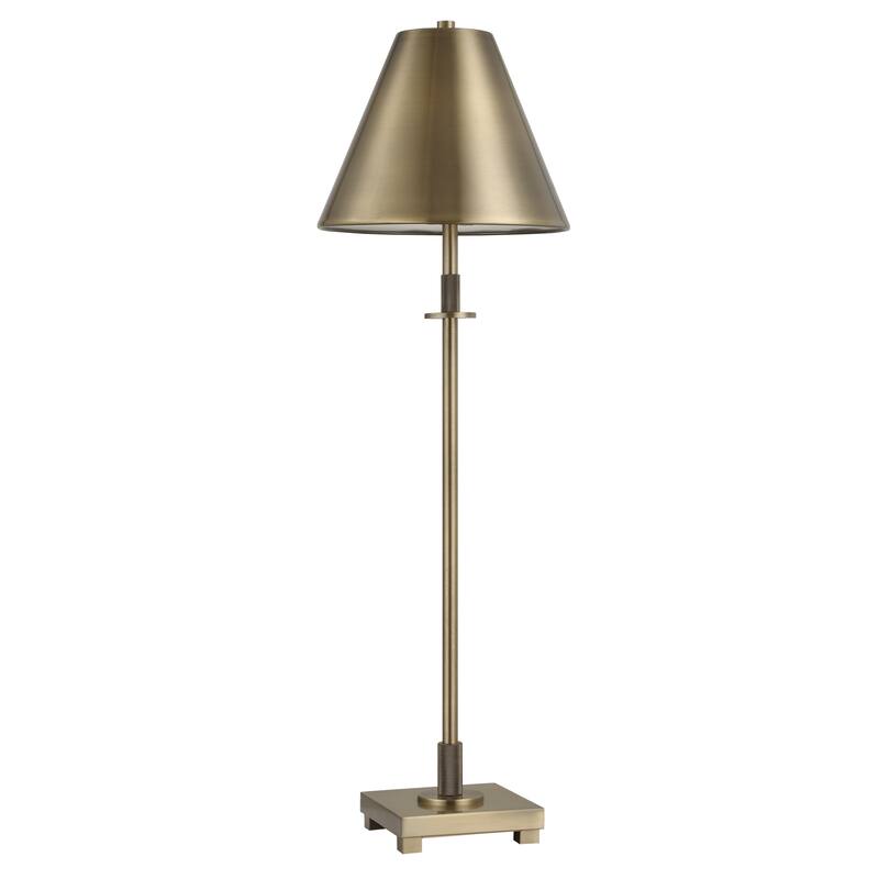 Copper Grove Antique Brass Metal and Marble Floor Lamp