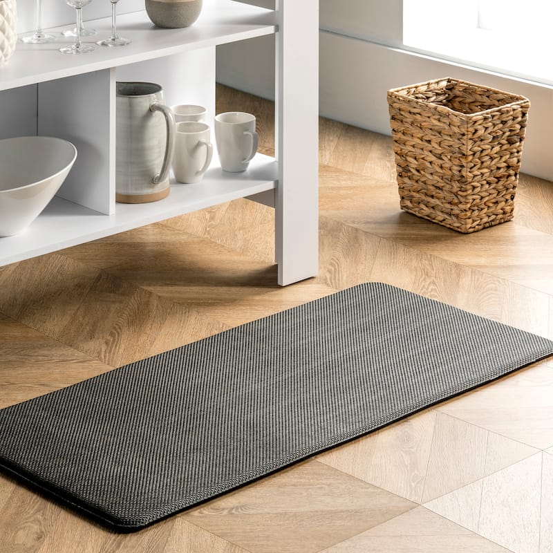 Nuloom Casual Solid Anti Fatigue Kitchen or Laundry Room Comfort Mat - 20" x 42" - Dark Brown