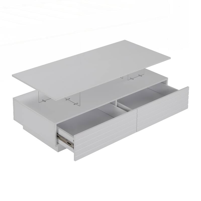 Modern Rectangular LED Lights Coffee Table