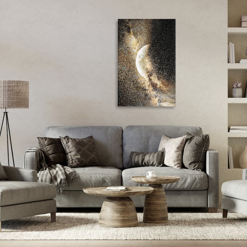 Stupell Starry Nebula Crescent Moon Canvas Wall Art Design By Gemma Bardot