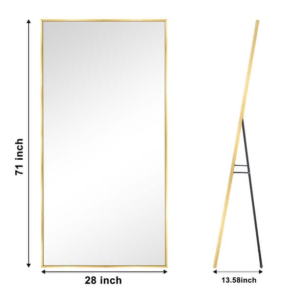 dimension image slide 5 of 12, Modern Full Length Floor Mirror Freestanding Mirror