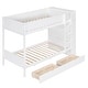 preview thumbnail 6 of 14, Twin-Over-Twin Bunk Bed with Storage, Guardrails, and White Finish