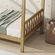 preview thumbnail 32 of 44, Twin Size Solid Wood House Frame Platform Bed, with Headboard and Footboard, with Underbed Storage Space, Minimalist Kids Bed